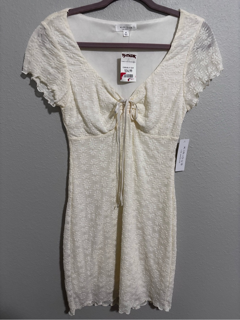 Kirious women’s ivory stretch lace dress NWT